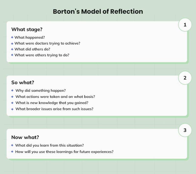 Various stages of Borton model of reflection